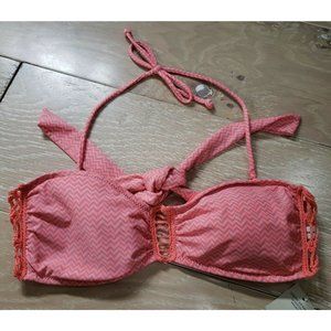 NEW - American Eagle AE Small Bikini Top Chevron Zig Zag Pink Removable Straps